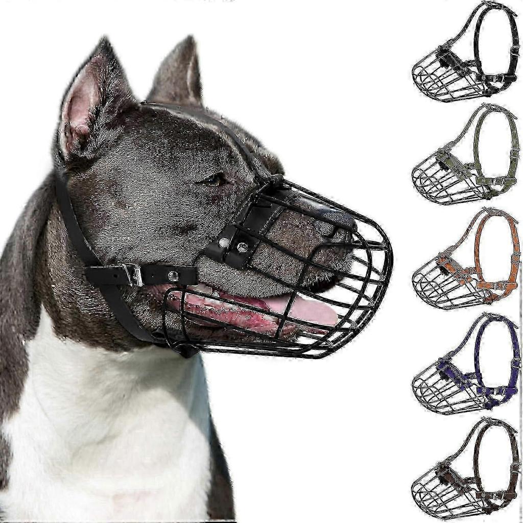 Atmungsaktiver Metallkorb-Maulkorb für Hunde großer Rassen - Pitbull, Amstaff & Staffordshire Terrier