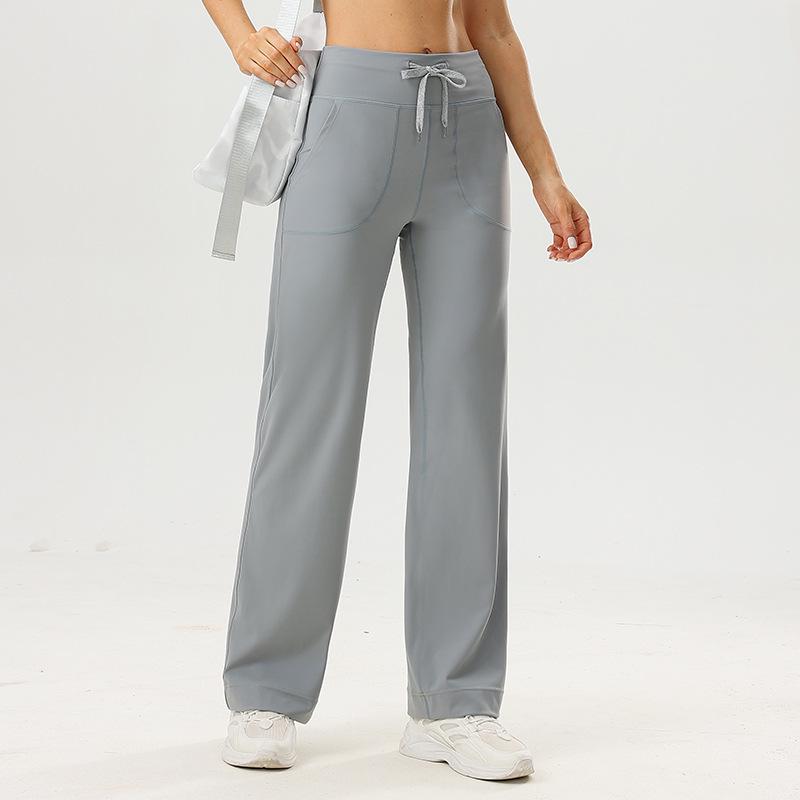 

Женские брюки для йоги с высокой талией и прямыми штанинами для тренировок и занятий спортом на открытом воздухе Extra Large светло-серый