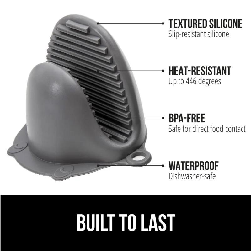 2stk ovnsvotter Silikon Varmebestandige klype votter Anti skålding Sklisikker hansker Klips Gryteholder Matlaging Bakeovn votter