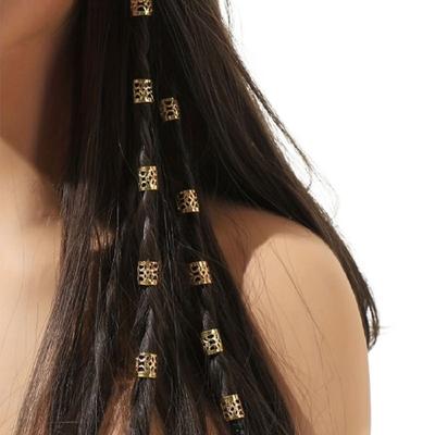 60 pièces Locks Creuses Anneaux pour Cheveux Pinces Manchette Métalliques Tubes pour Tresses de Cheveux Perles pour Locks Femmes