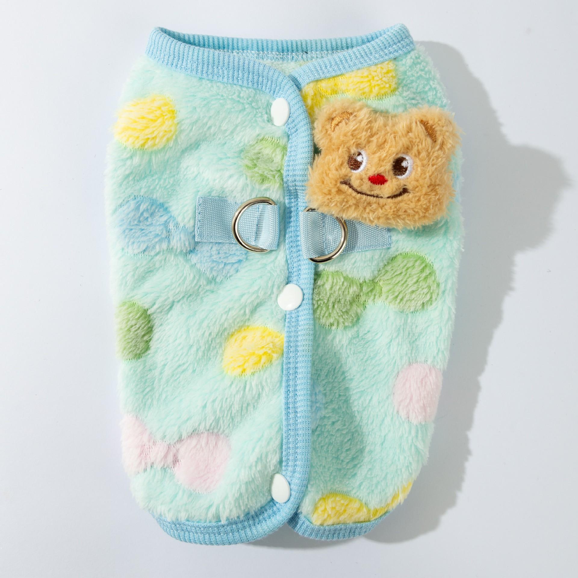 

Одежда для домашних собак в стиле Майяр, трехмерный медведь, осенне-зимний утолщенный флис XXL (recommended weight 15-10kg) бонди синий