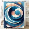 Stylish Abstract Blue White Curved Lines Shower Curtain for Bathroom Decor Modern Art Home Accessories