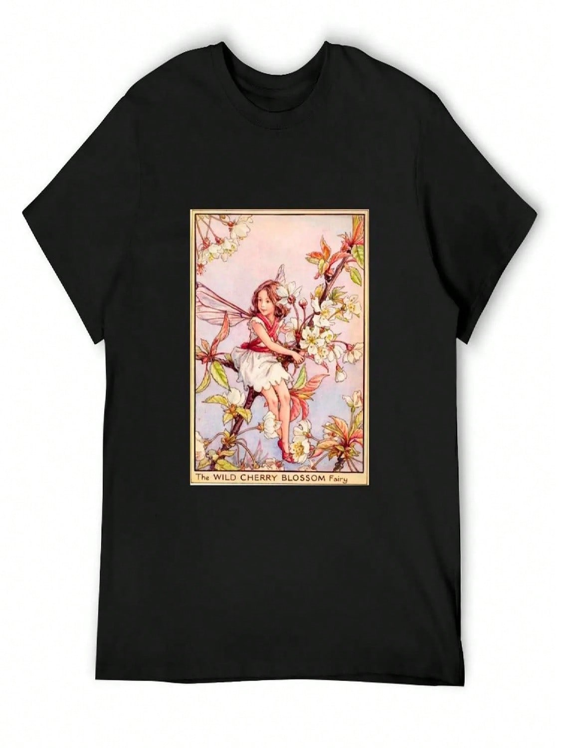 Cicely Mary Barker The Wild Cherry Blossom Fairy T-Shirt Korean Fashion Plus Sizes Topping Boys Animal Print unisex Tshirt S разноцветный