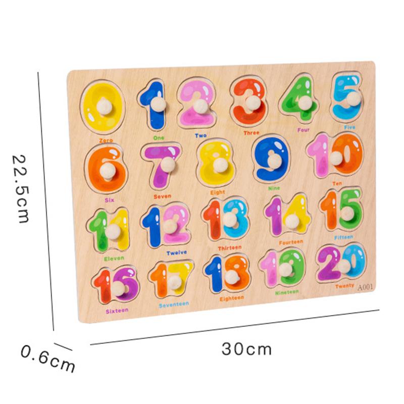 Non-Toxic Montessori Wooden Puzzles Hand Grab Boards Toys Tangram Jigsaw Baby Educational Toys Cartoon Vehicle Animals Fruits 3D Puzzles