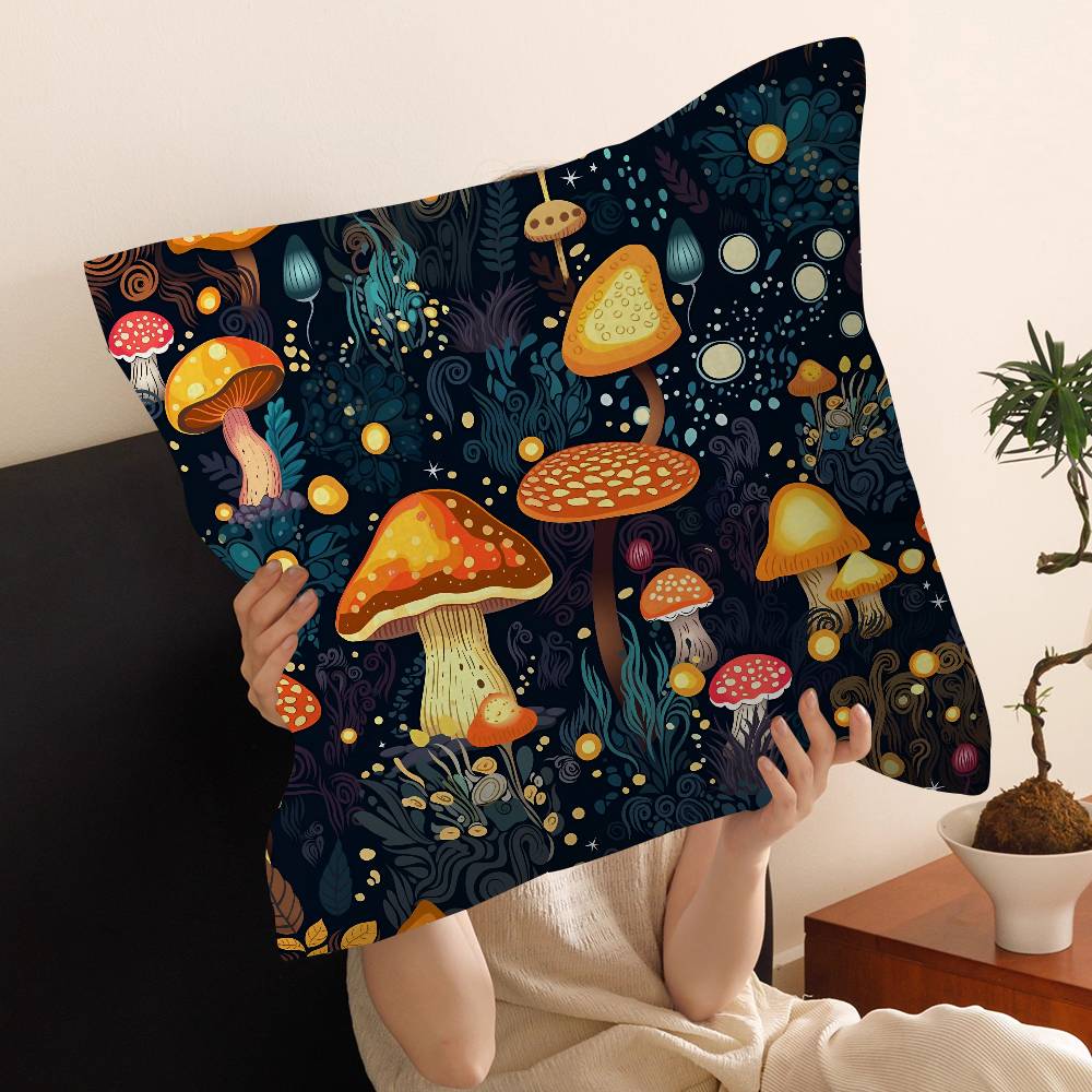 Hot Selling Squirrel Mushroom Cushion Cover Decorative Pillow Sofa Home Decor Case Pillow Cases