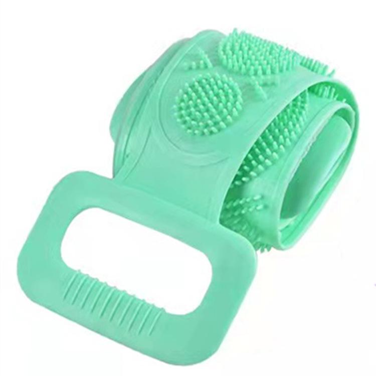 Silicone Double-Sided Exfoliating Back Scrubber for Men and Women - Long Strip Bath Towel