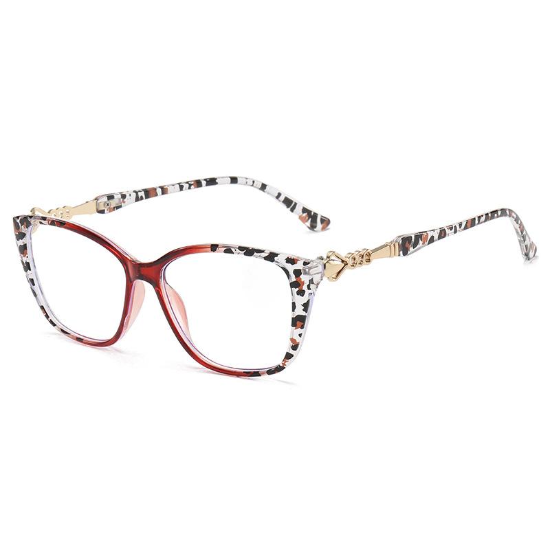 Leopard Square Metal Accessory Anti Blue Light High Definition Reading Glasses Woman Men Vintage Reader Eyeglasses