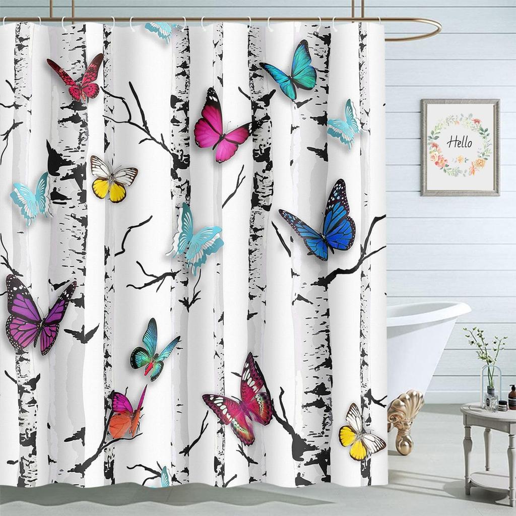 Colorful Circle Art Rainbow Shower Curtains Bathroom Curtain Waterproof with Hooks 72x72 Inch for Men Women Boys Girls