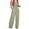 Flat Shoulder Wrap Chest Wide Leg Jumpsuit Square Shoulder