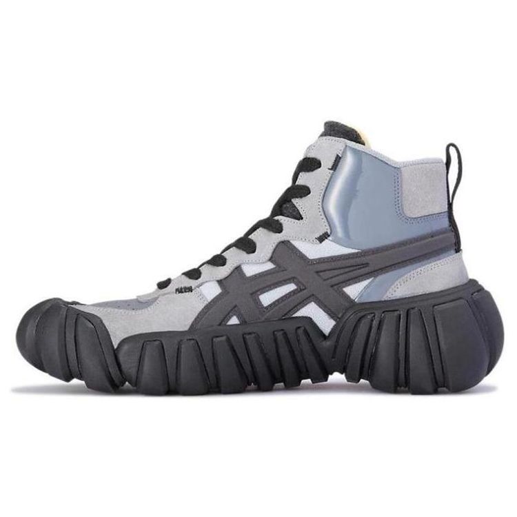 Onitsuka Tiger Dentigre Ll Fabric Trendy Casual Shock Absorption Slip Resistant Wear Resistant High Top Skate Shoes Men sneaker Gray Black 1183A796-T3