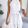 2026 Spring/Summer Women's Sleeveless Waist Cinched Ruffle A-Line Skirt S-XL