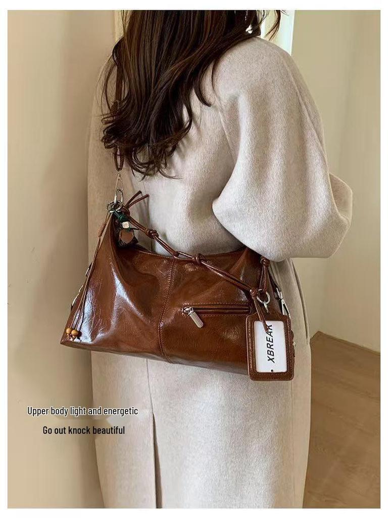 Chic Retro Textured Women's Crossbody Bag - Versatile & High-End Design