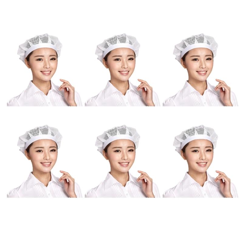 6Pcs Small Meshes Chefs Work Hat Breathable Professional Kitchen Cook Hat For Kitchen And Food Service