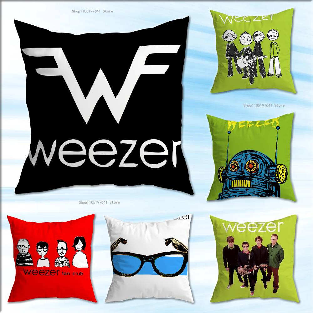 Rock Band W-Weezer Pillow Case For Sofa Decor Car Office Room Printing Cushion Cover Decorations and Protector