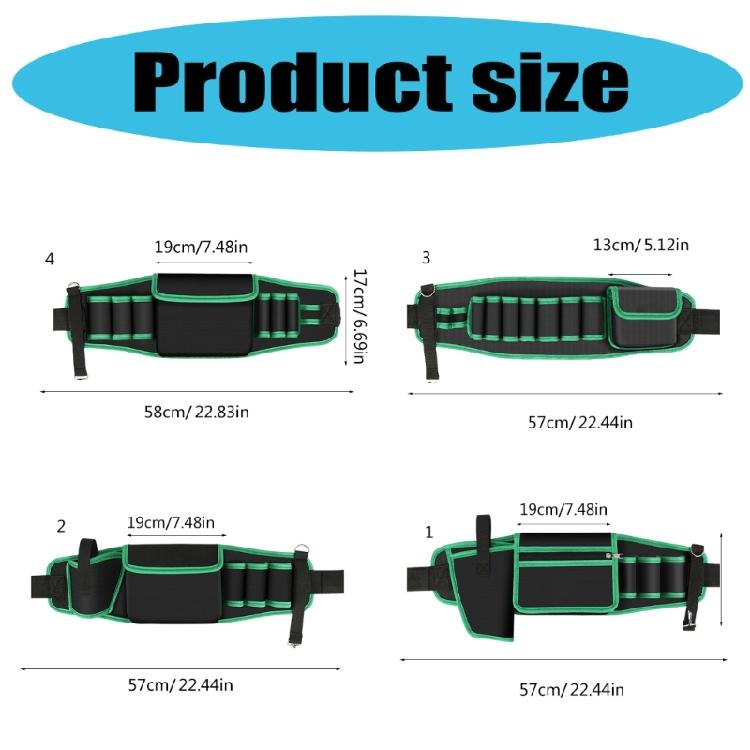 Professional Electrician's Tool Waist Bag with Convenient Hands Release Design Sturdy Oxford Fabric Waist Bag