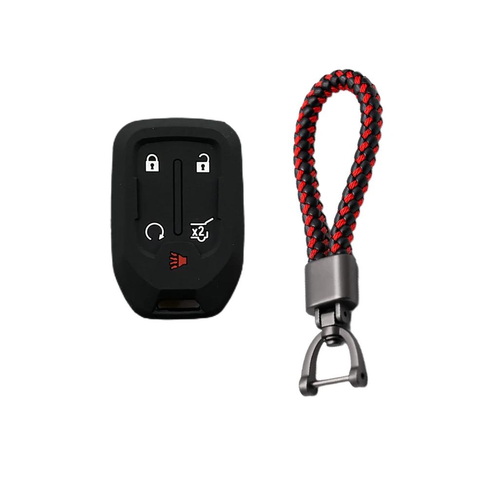 5 Buttons Silicone Car Key Case Skin Protector Cover for Chevrolet Tahoe Silverado Suburban GMC Terrain Acadia YUKON XL Sierra