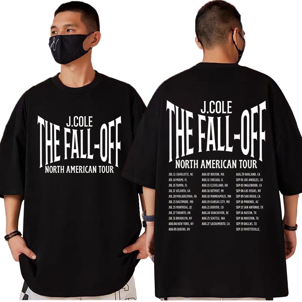 Rapper J Cole The Fall Off Tour 2026 Print T Shirt Harajuku Hip Hop Short Sleeve Tshirt Men Women Casual Fashion Loose Tshirts