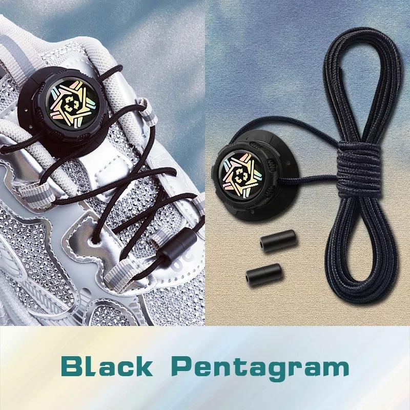 Install Simple Swivel Buckle Laces Automatic Shoelaces Without Ties Unisex Thick Rope Tennis Sneakers Shoelace Shoe Accessories