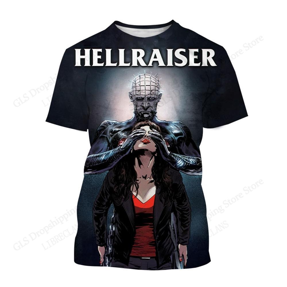 Horror Movie Hellraiser 3d Print T-shirt Men Women Fashion Breathable Short Sleeve Tops Tees Halloween Tshirt Men Clothing Child