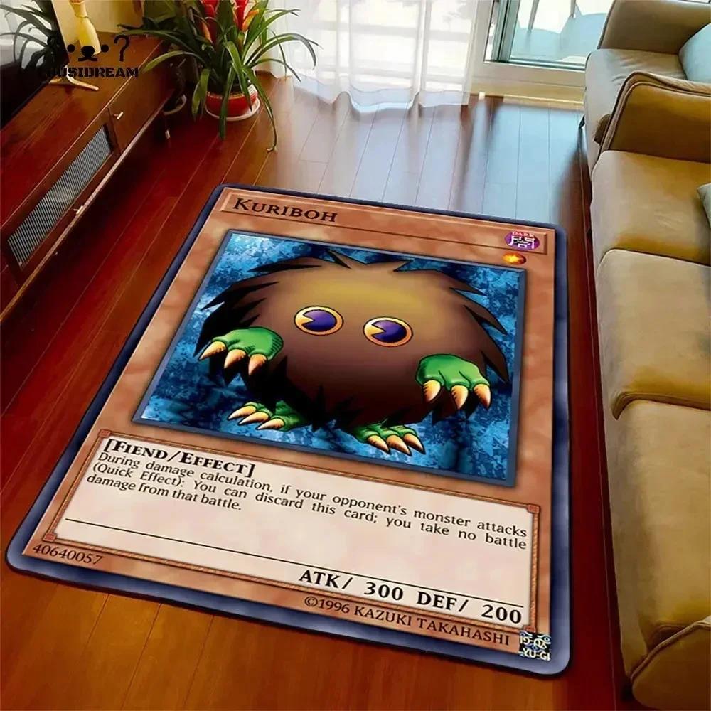 Yu-Gi-Oh Blauer Weißer Drache Anime Rutschfester Teppich Cartoon Bodenmatte für Wohnzimmer Schlafzimmer Dekorativer Bereichsteppich Perfektes Geschenk