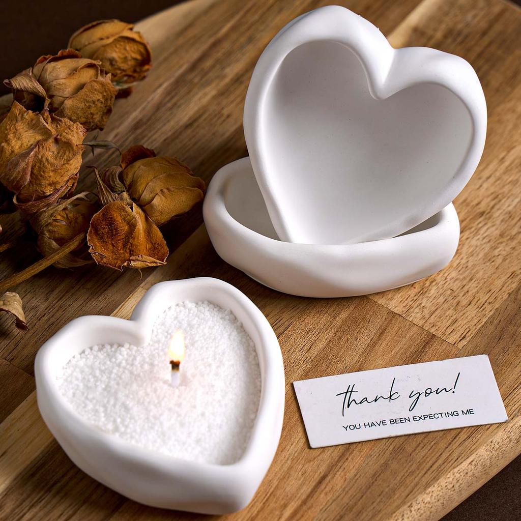 Herzform Kerzenschale Silikonform DIY Unregelmäßiges Herz Kerzengefäß Gipsformen Harz Aufbewahrungsbox Handwerk Herstellen Heimdeko