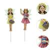 2 Pieces Mini Fairy Statue Garden Stakes Luminous Wing Housewarmings Gift Miniature Figurines