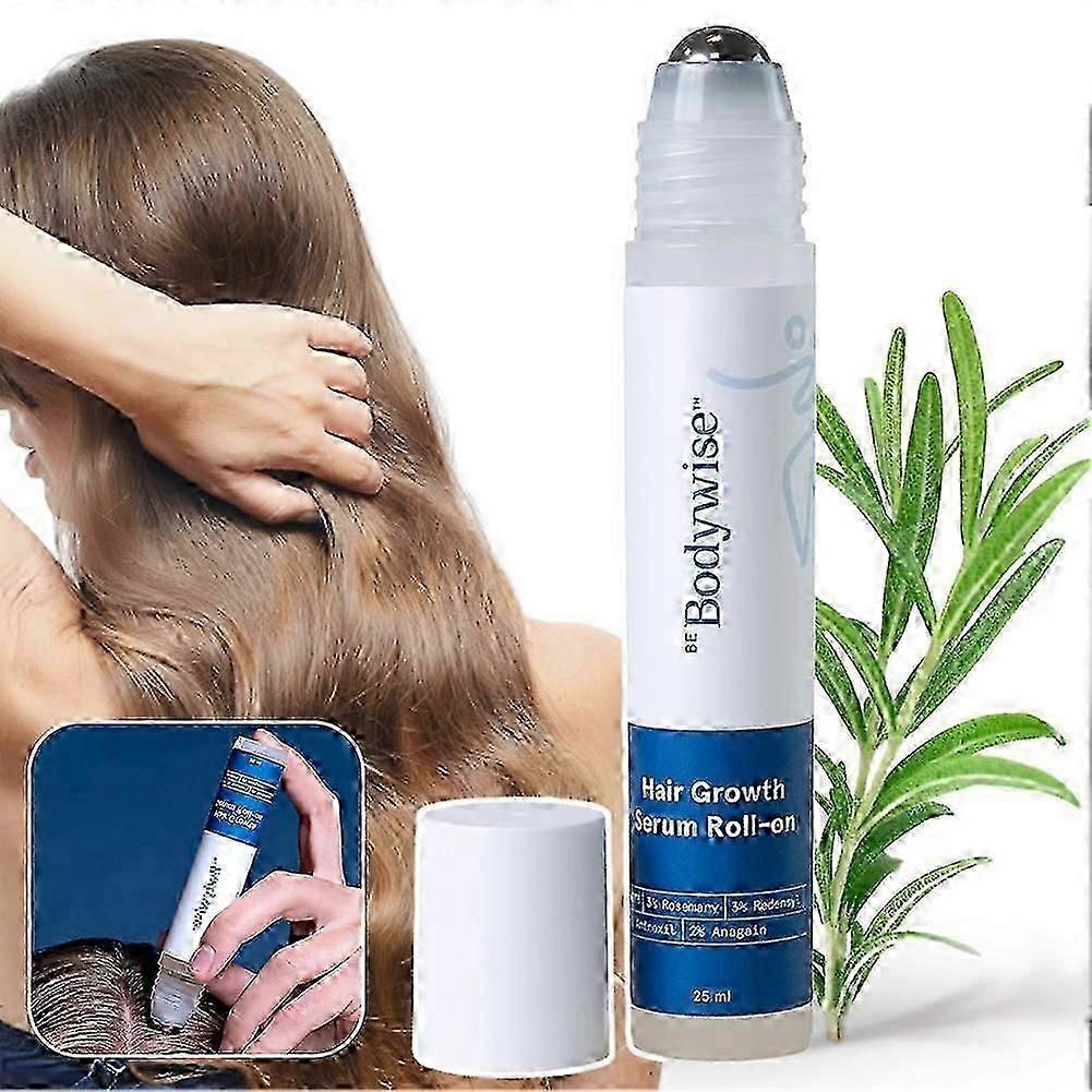 Be Bodywise Hair Growth Serum Roll On - Natural Scalp Treatments For Hair Loss Growth, Convenient Roller Ball Applicator for All Hair Types