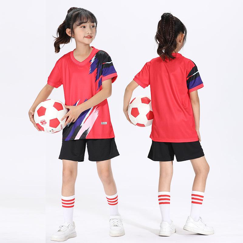 Children's Football Jersey Sets, Boys' and Girls' Quick-dry Short-sleeve Training Elementary School Soccer Match Team Uniforms