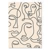 Poster Bohemien Henri Matisse Astratto Geometrico Linea Viso Beige Pittura su Tela Stampa Arte da Parete Immagine Decorazione Soggiorno Casa