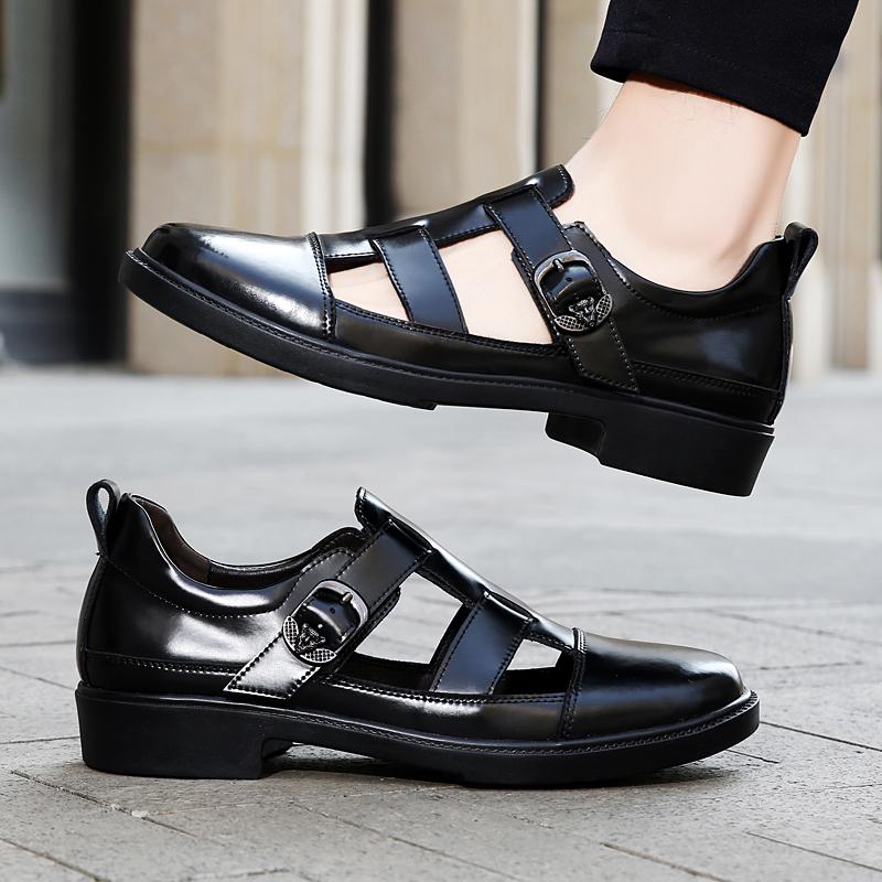 Men's Leather Casual Shoes Wear-resistant Soles High-quality Sandals Summer Breathable Trend New Men's Hiking Camping Shoes