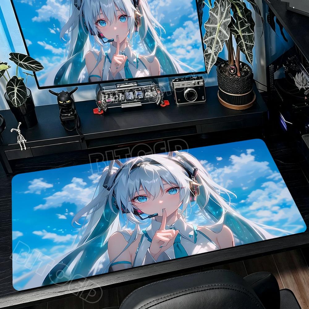 Cute Hatsune Miku Anime Mouse Pad Gaming Big Desk Mat Office Computer Keyboard Mousepad Non-slip Rubber for Laptop & Gaming Use