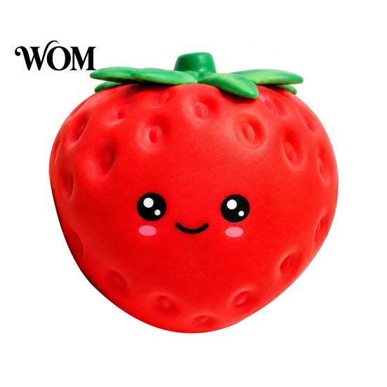 Reusable Stress Ball Cartoon Strawberry Relief Toy, Giant Squeeze Fake Shaped Fruit Sensory Fidget Toy for Home Office School