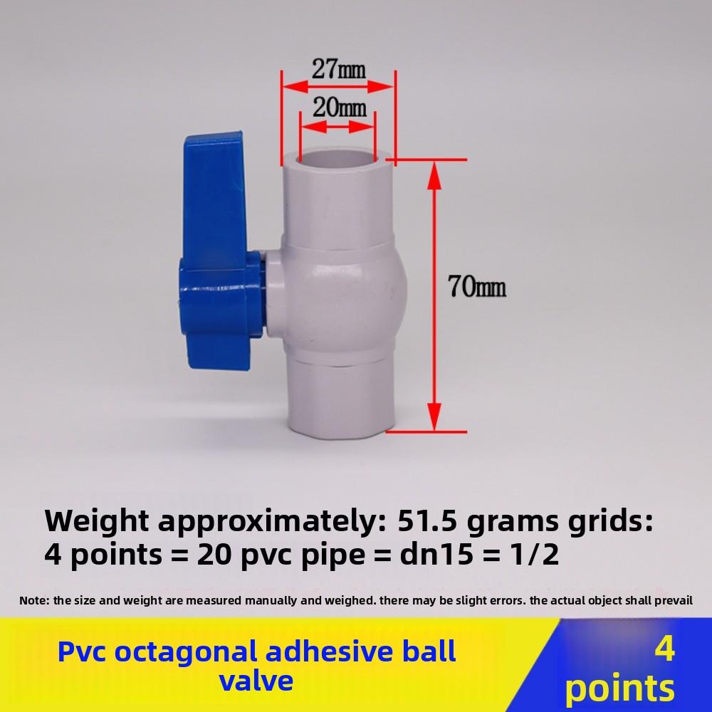 1Pc ID 20/25/32/40mm Ball Valve Grey PVC Material Garden Water Pipe Fittings Valve Switch Connection Adapter