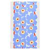Marimekko Fabric, Sold by the Meter, 50cm In Size. Unikko Pattern In White, Light Blue, and Orange-red. Width 147cm. Item Number 74266 (074266 141). S