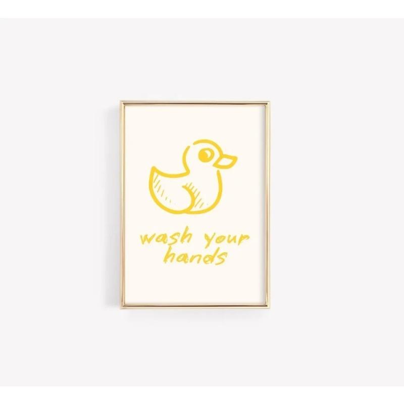 Minimalist Shower Head Funny Duck Quotation Posters Canvas Printing Wall Art Bathroom Toilet Home Decor