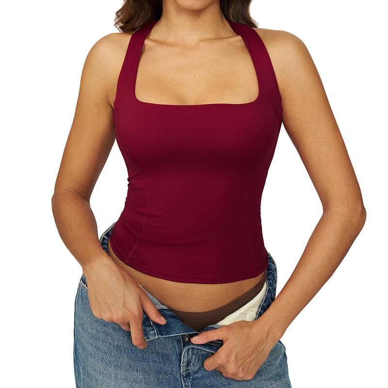 

Cross-Back Bare-Feel Yoga Tank for Women - Beautiful, Fitted Sportswear for Running, Fitness, and Outdoor Activities. XL