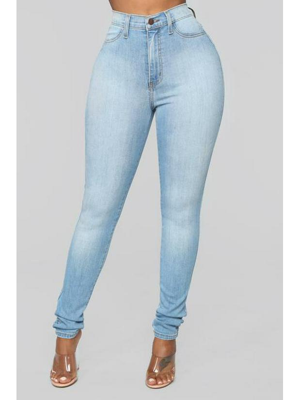 

Women s High Waist Stretch Denim Slim Pencil Pants Small светло-синий