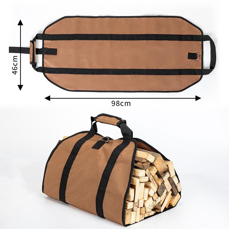 

Hot Selling Portable Firewood Storage Bag Portable Durable Canvas Logging Bag Multifunctional Firewood Tools Storage Bag коричневий