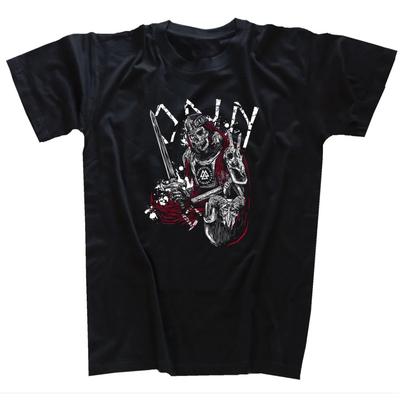 Odin Father of Gods Germanic Vi King Skull Warrior Valhalla T-Shirt 100% Cotton O-Neck Summer Short Sleeve Casual Mens T-shirt