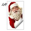 Christmas Window Decorations Peeking Santa Claus Static Cling No‑Glue Sticker Seasonal Home Decor Reusable Glass Decal Holiday Atmosphere