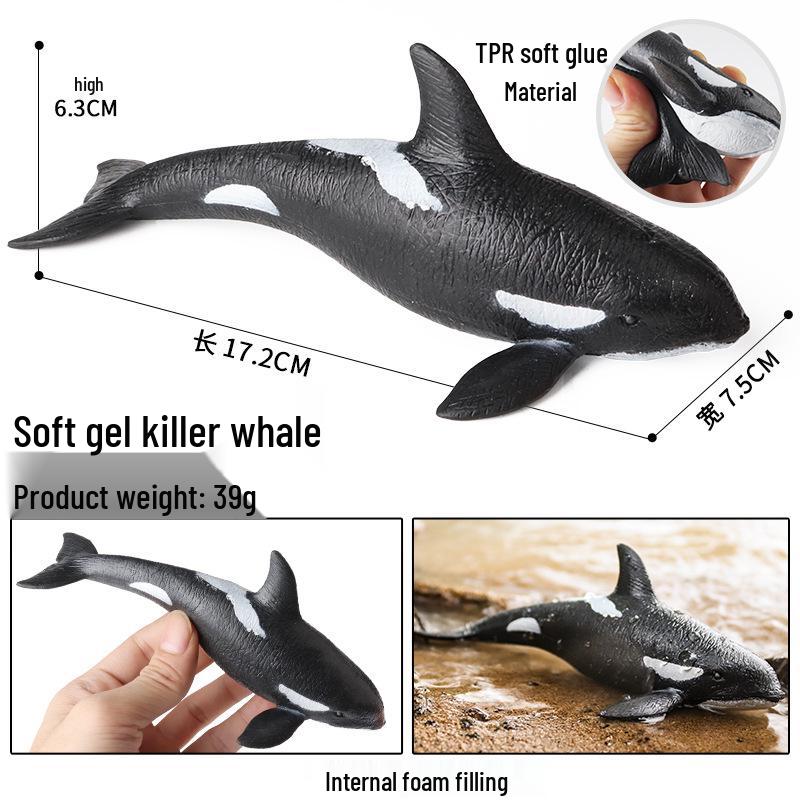 Kids' Marine Animal Model Stress Relief Toy Set: Pufferfish, Octopus, Crab, Shark, Dunkleosteus