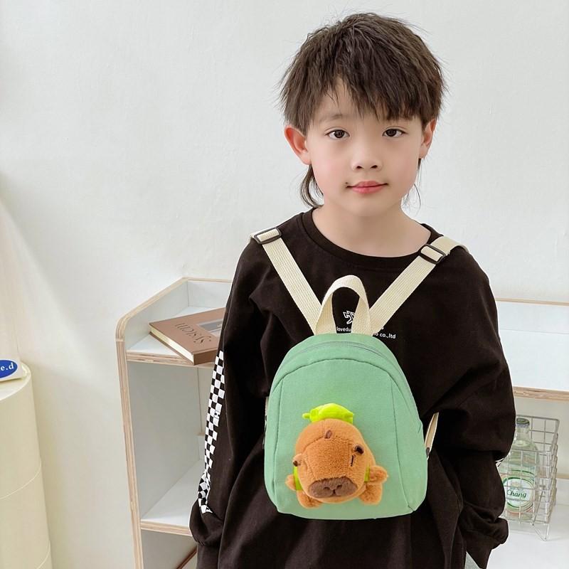 Childrens Schoolbag Capybara Plush Toy Backpack Cartoon Outdoor Backpack Snack