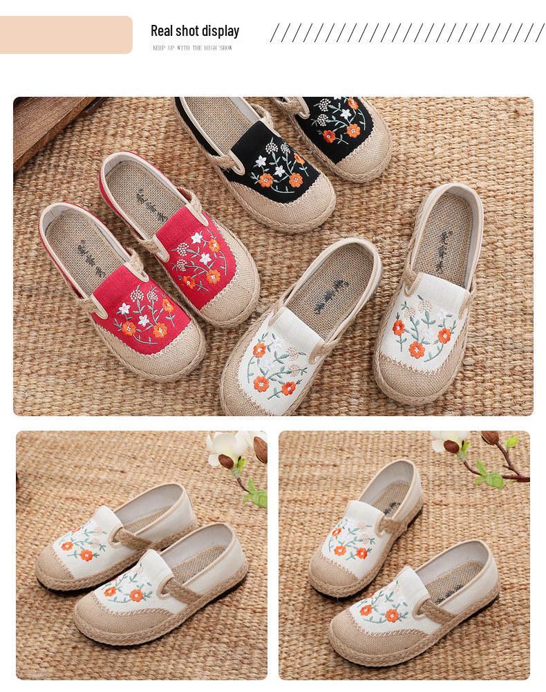 Spring Women's Ethnic Style Slip-on Espadrilles – Comfortable Old Beijing Cloth Shoes