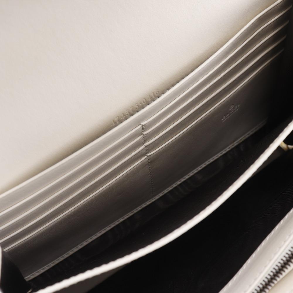 GUCCI GG Marmont Chain wallet 474575 ChainShoulder 2-way clutch White Calfskin Women Used