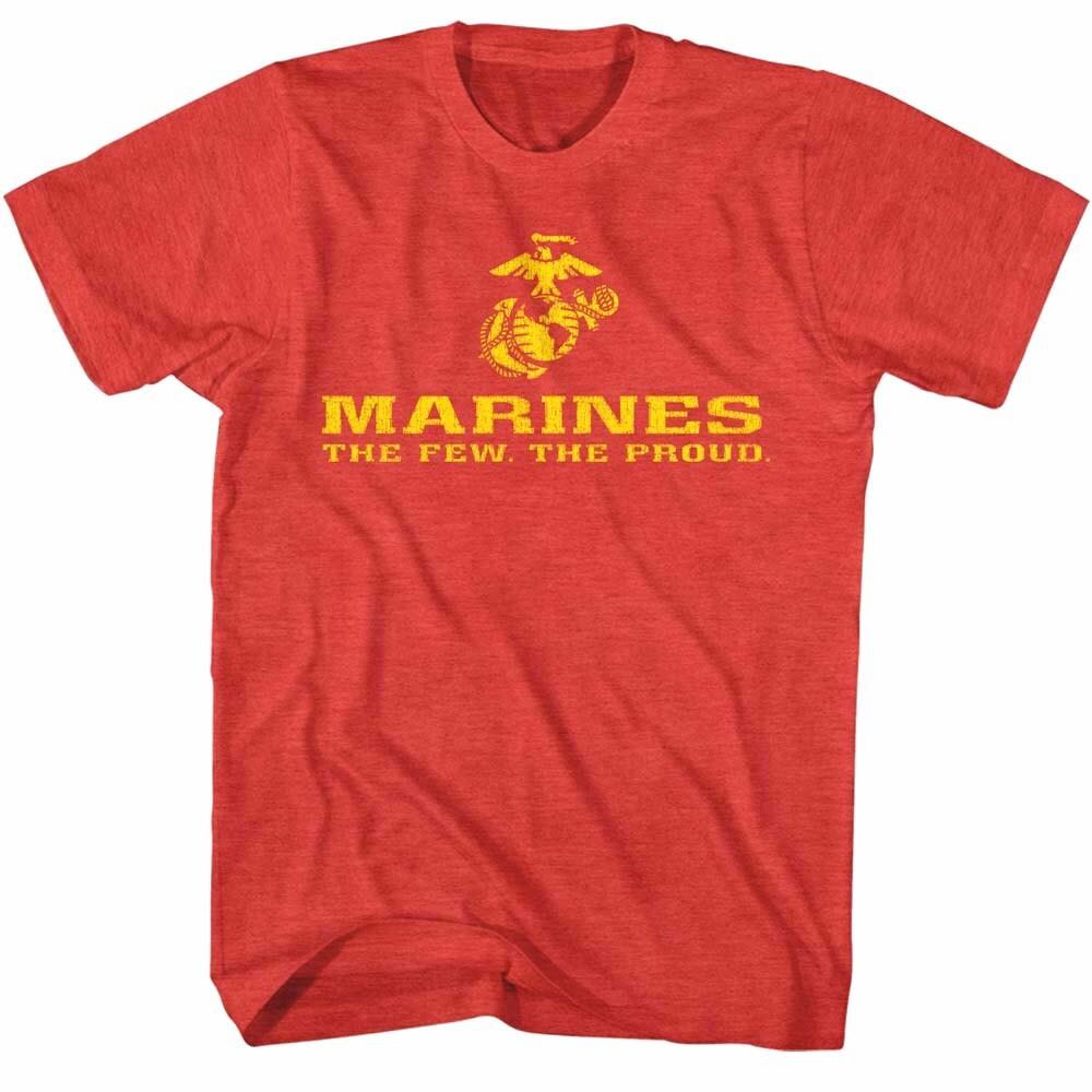 US Marines Logo The Few The Proud Red Men T Shirt Elite Soldiers Military S