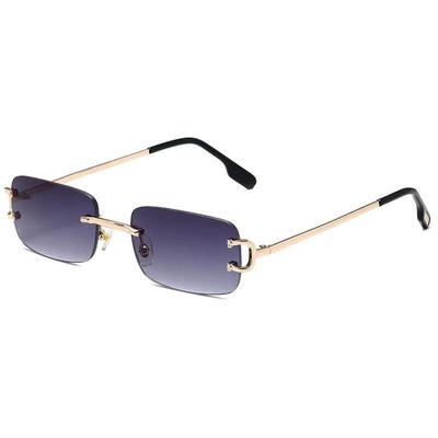 Europäisch-amerikanische randlose quadratische Sonnenbrille: Trendiger INS-Stil, Street Fashion, Kleine Persönlichkeitsbrillen für Frauen.