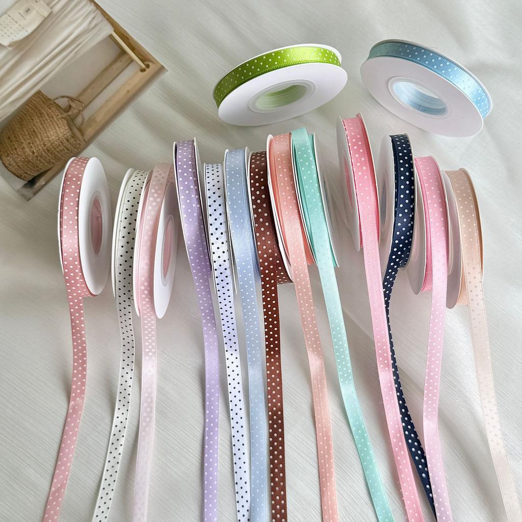 Polka Dot Ribbon Length Multi Color Ribbon Gift Wrapping Ribbon Playful For Bow Making Wedding Party Decorations Gift Wrapping