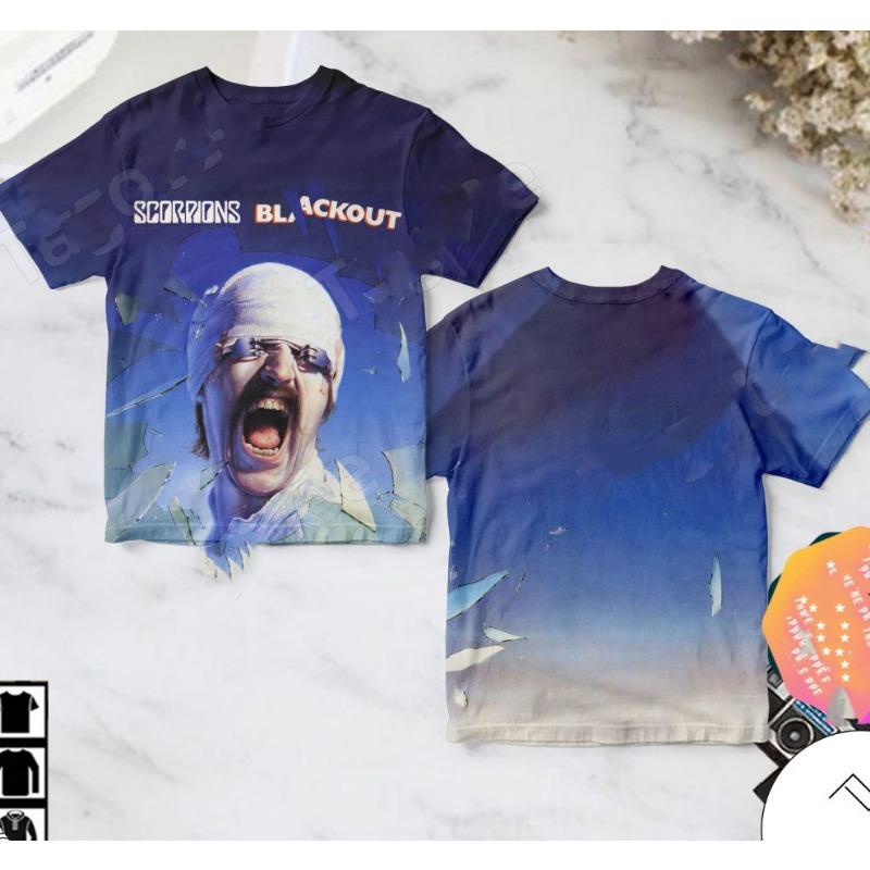 Neues Klassisches Scorpions Rockband 3D Druck T-Shirts Herren Damen Hip Hop Kurzarm T-Shirt Sommer Übergroß Streetwear Oberteile
