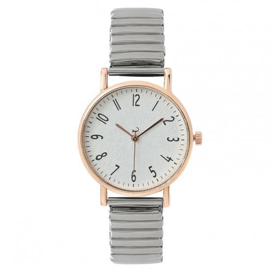 Women's Fashion Simple Digital Design Quartz Watch Casual Stainless Steel Stretch Buckleless Strap Ladies Clock Dress Watches