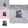 Blue Playful Creative Metal Pin Brooch Featuring Cartoon Characters Perfect For Outfit Decor